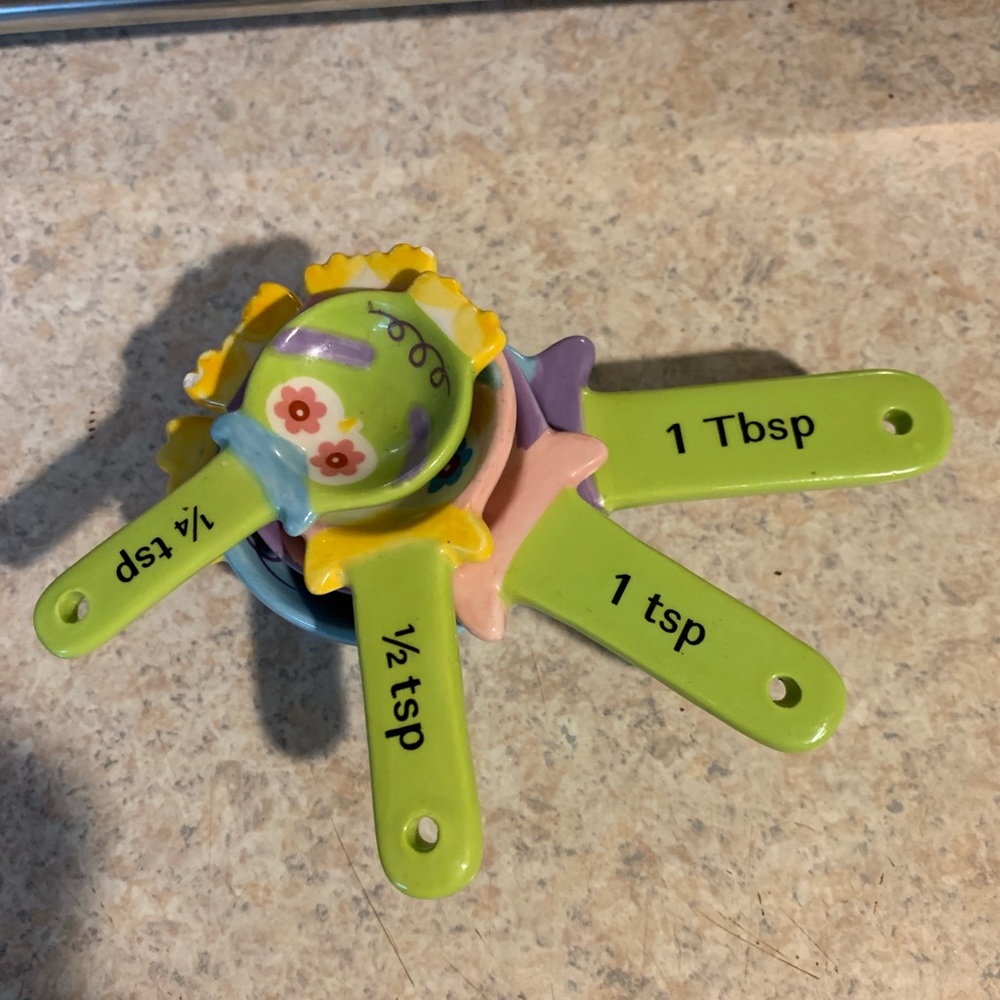 Colorful hand painted Ceramic measuring spoons